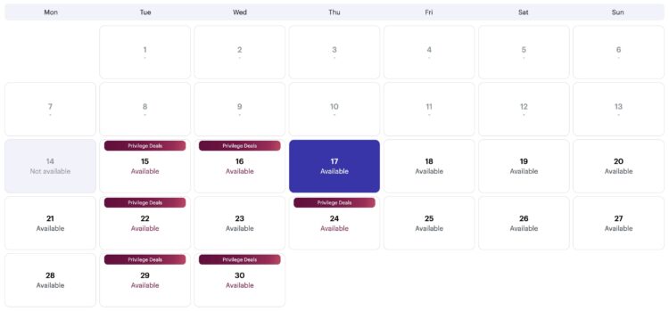 Qatar Airways Privilege Club Privilege Deals Kalender Beispiel