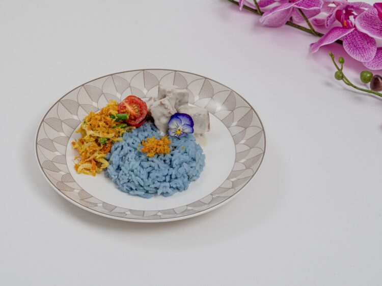 Singapore Airlines Business Class Jackfruit Opor With Blue Pea Rice Copyright