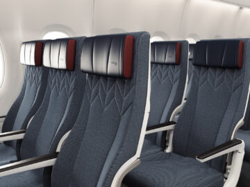 British Airways Airbus A380 Neue Kabine Economy Class Kopfstuetze Copyright