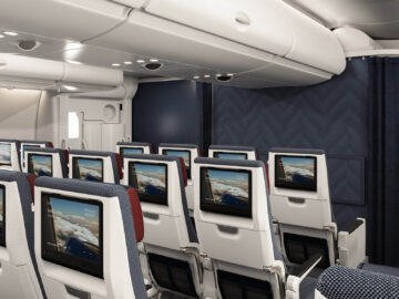 British Airways Airbus A380 Neue Kabine Economy Class Monitore Copyright