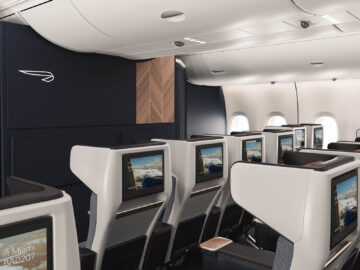 British Airways Airbus A380 Neue Kabine Premium Economy Class Monitore Copyright