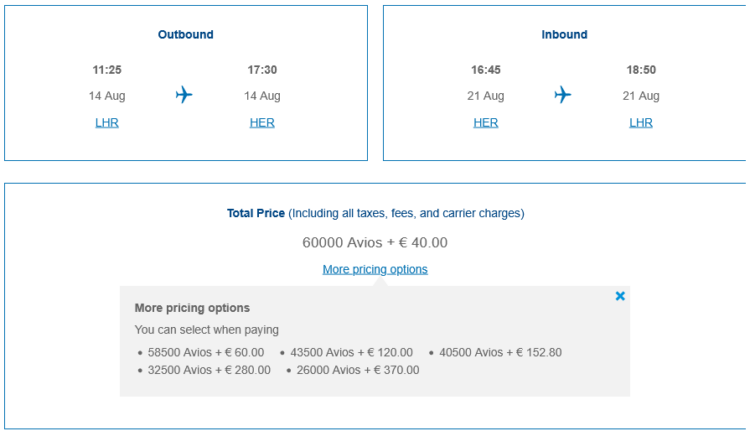 British Airways Club Praemienflug British Airways Business Class London Heraklion Return