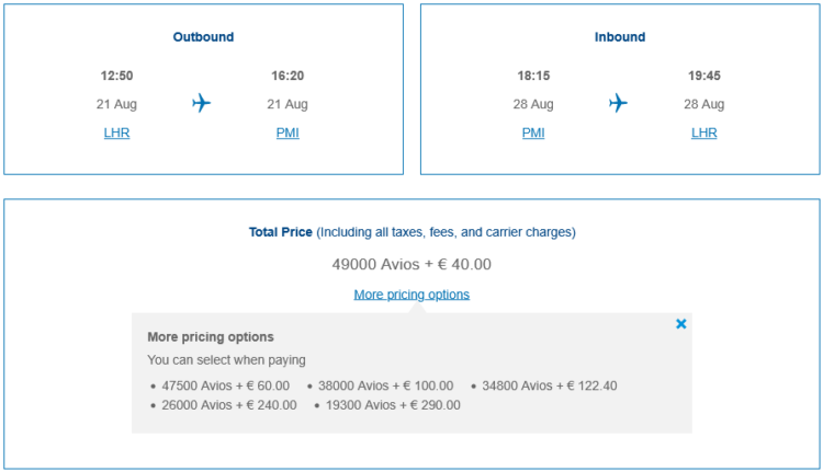 British Airways Club Praemienflug British Airways Business Class London Mallorca Return