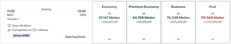 Miles And More Praemienflug Lufthansa Muenchen Denver