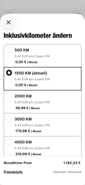 Sixt Auto Abo Kilometer Verwalten 3