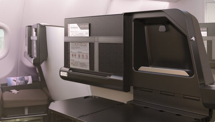 Trinity Airways Airbus A330-900 Business Class Sitz Ablage