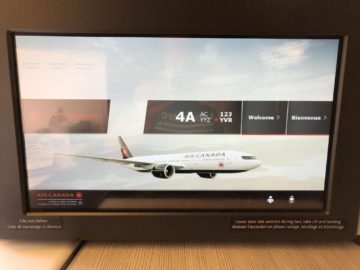 air canada business class boeing 777 monitor