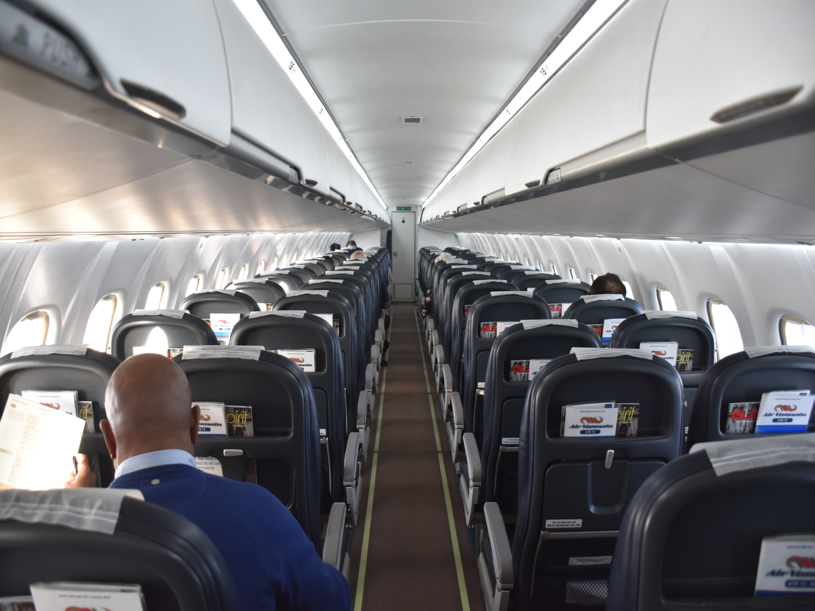 Sitze in einer ATR72 der Air Vanuatu