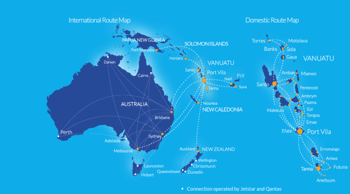 Air Vanuatu Streckennetz