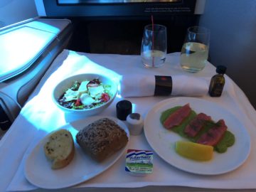 air canada business class boeing 787 9 smoked salmon vorspeise