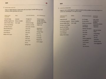 aircanada business class boeing 777 getraenkeliste