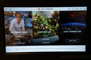 aircanada business class boeing 777 hauptmenue entertainment