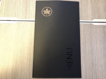 aircanada business class boeing 777 speisekarte vorne