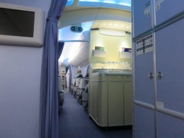 ana business class boeing 787 kabine bar