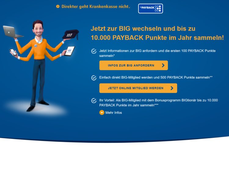 big krankenkasse payback punkte infopaket