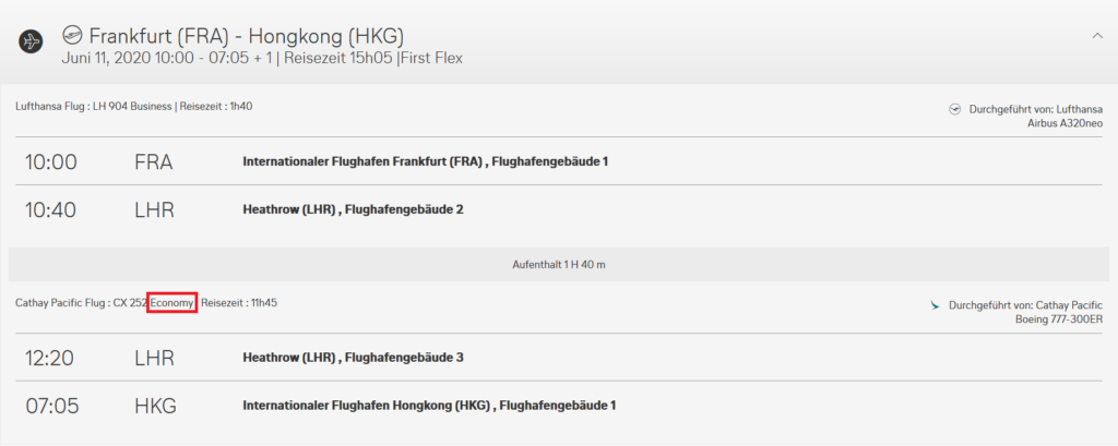 Cathay Pacific Phantom Space bei Miles & More