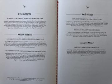 cathay pacific business class a350 1000 wine champagne
