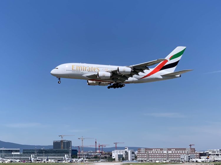 emirates a380 flugzeug frankfurt flughafen