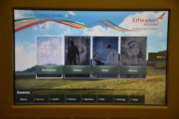 ethiopian airlines business class boeing 777 200lr entertainment filmauswahl
