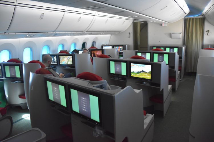 ethiopian airlines business class boeing 787 8 kabine mittlerer teil