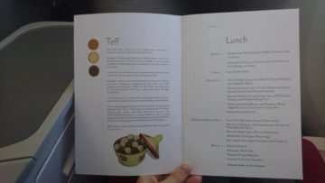 ethiopian airlines business class boeing 787 8 speisekarte lunch