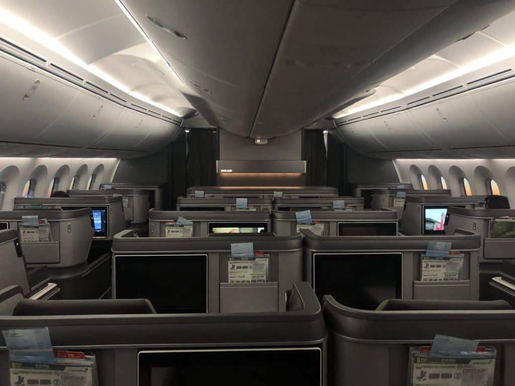 EVA Air neue Business Class 787-9 Blick von hinten Kabine