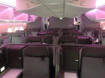 eva air neue business class boeing 787 9 kabine von vorne