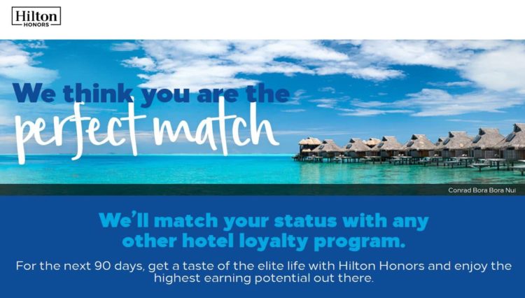 hilton honors status match