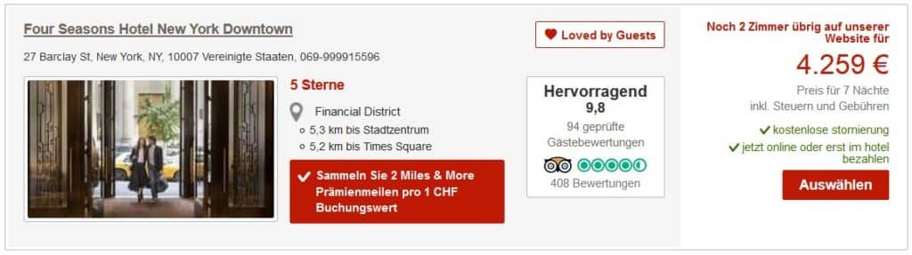 hotels com miles and more meilen sammeln beispiel