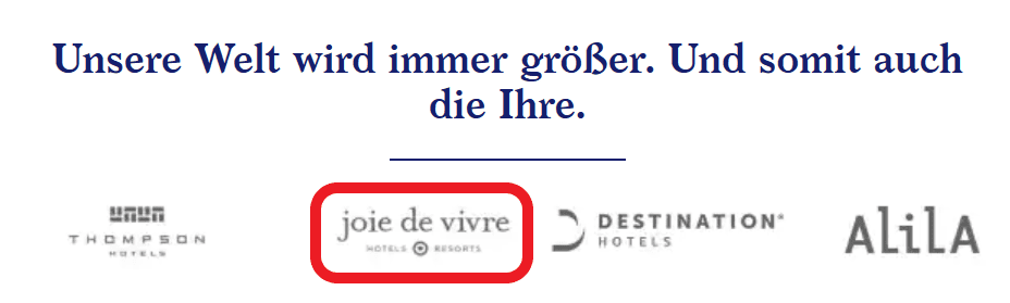 Joie de Vivre ist einer der neuen Marken unter Hyatt