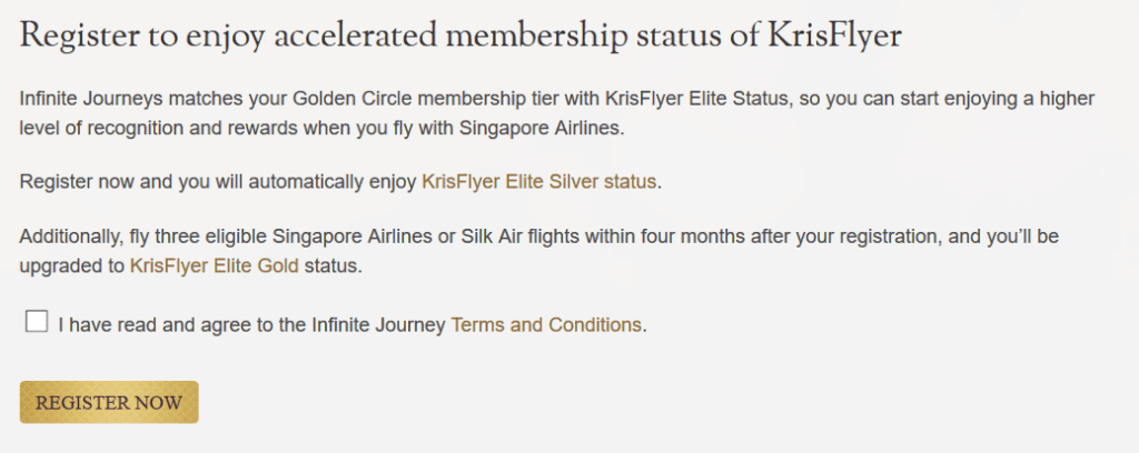 infinite journeys register status match
