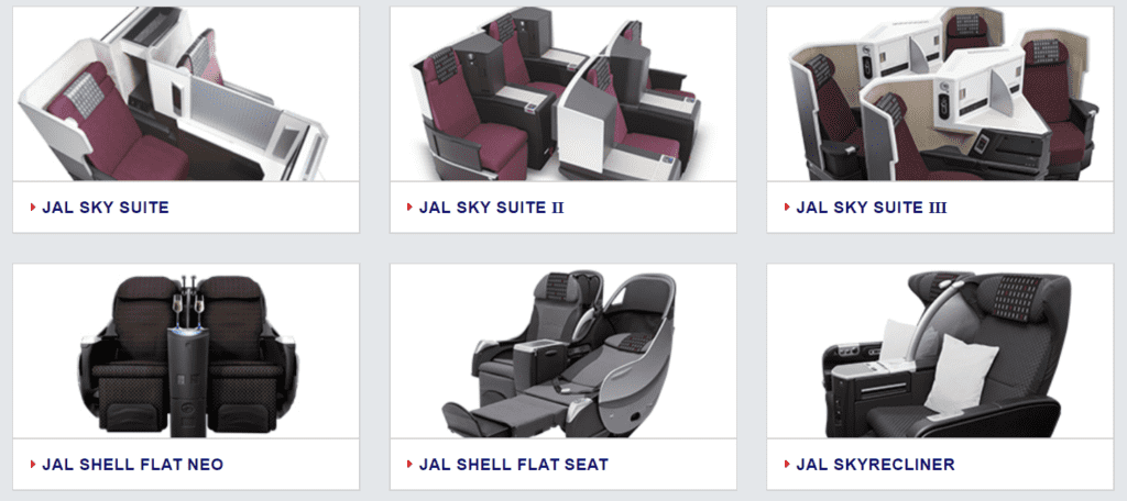 japan airlines business class auszug
