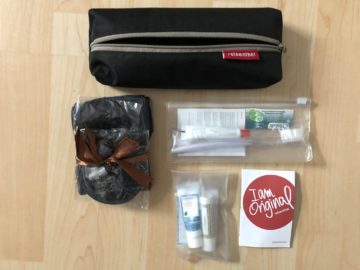 lufthansa business class a350 amenity kit ausgepackt