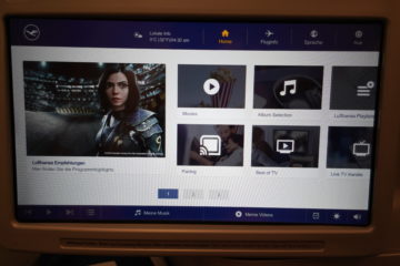 lufthansa business class airbus 350 hauptmenue entertainment