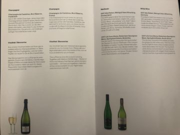lufthansa business class airbus 350 weisswein champagner