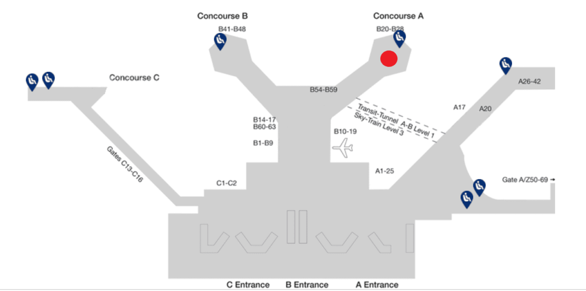 Lage Lufthansa Business Lounge Frankfurt B24-B28 (Terminal1)