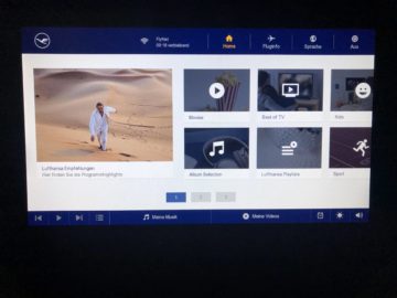 lufthansa premium economy b747 8i entertainment menue