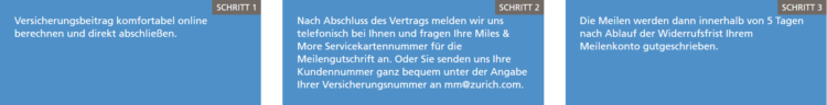 Zurich Miles & More Meilengutschrift