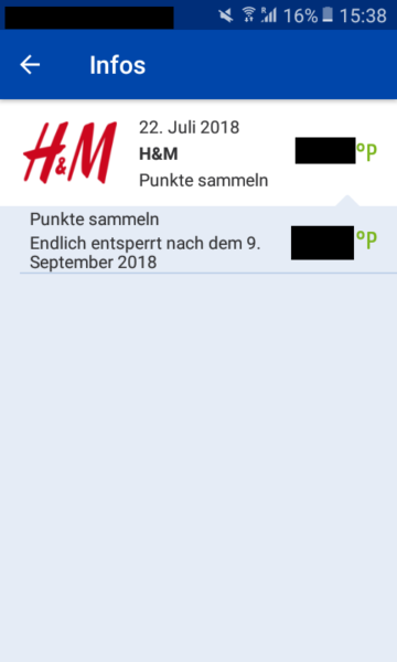 payback app anzeige punkte information entsperrung