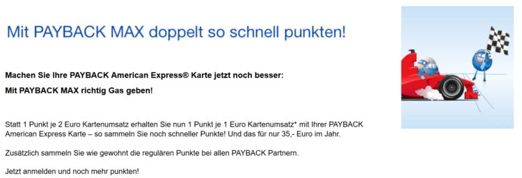 Payback MAX Turbo - Doppelte Punkte für die American Express Payback Kreditkarte