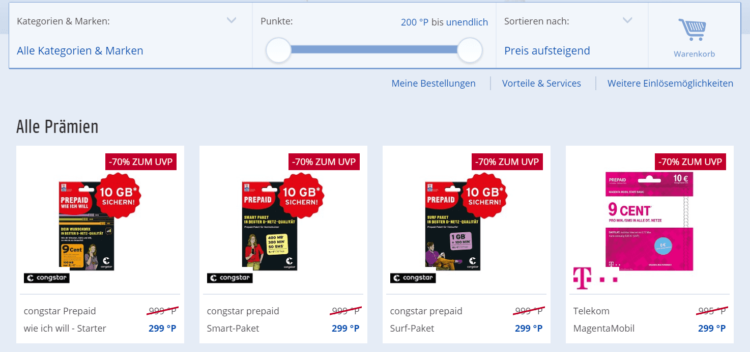 payback praemienshop guenstigste praemien