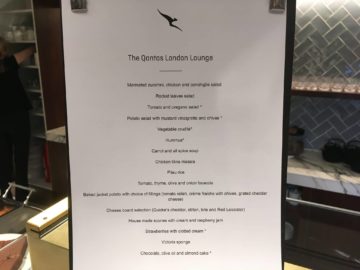 qantas london lounge londonheathrow menuekarte