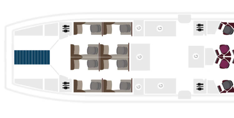 Qatar Airways A380 First Class Seatmap &copy Qatar Airways