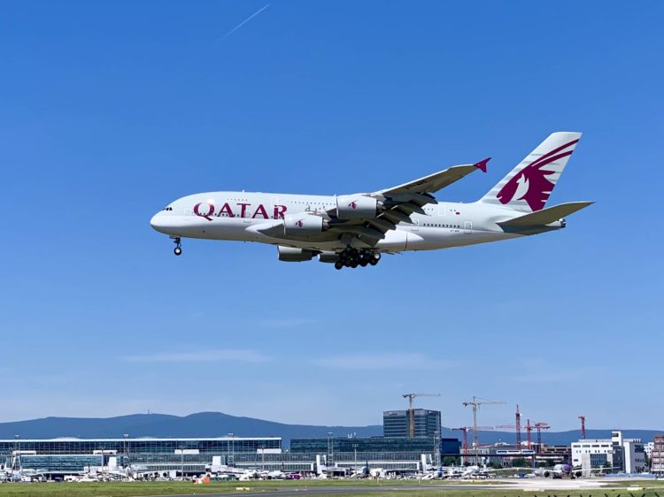 qatar airways a380 flugzeug frankfurt flughafen