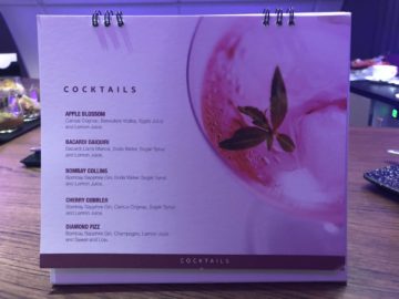 qatar airways business class a380 cocktails