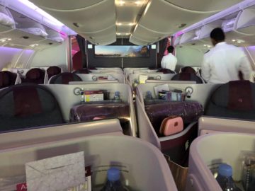 qatar airways business class a380 kabine
