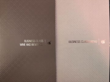 qatar airways business class a380 wein essen menue