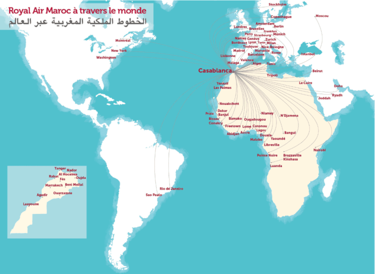 royal air maroc destinations map