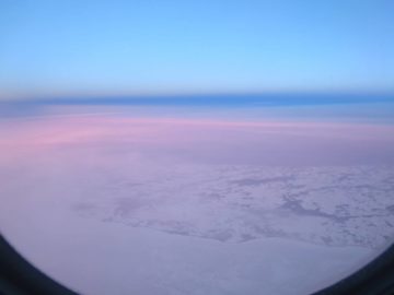 sas business class a340 blick aus dem fenster groenland