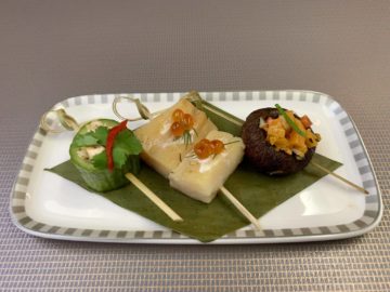 singapore airlines business class a350 900ulr essen vorspeise 1